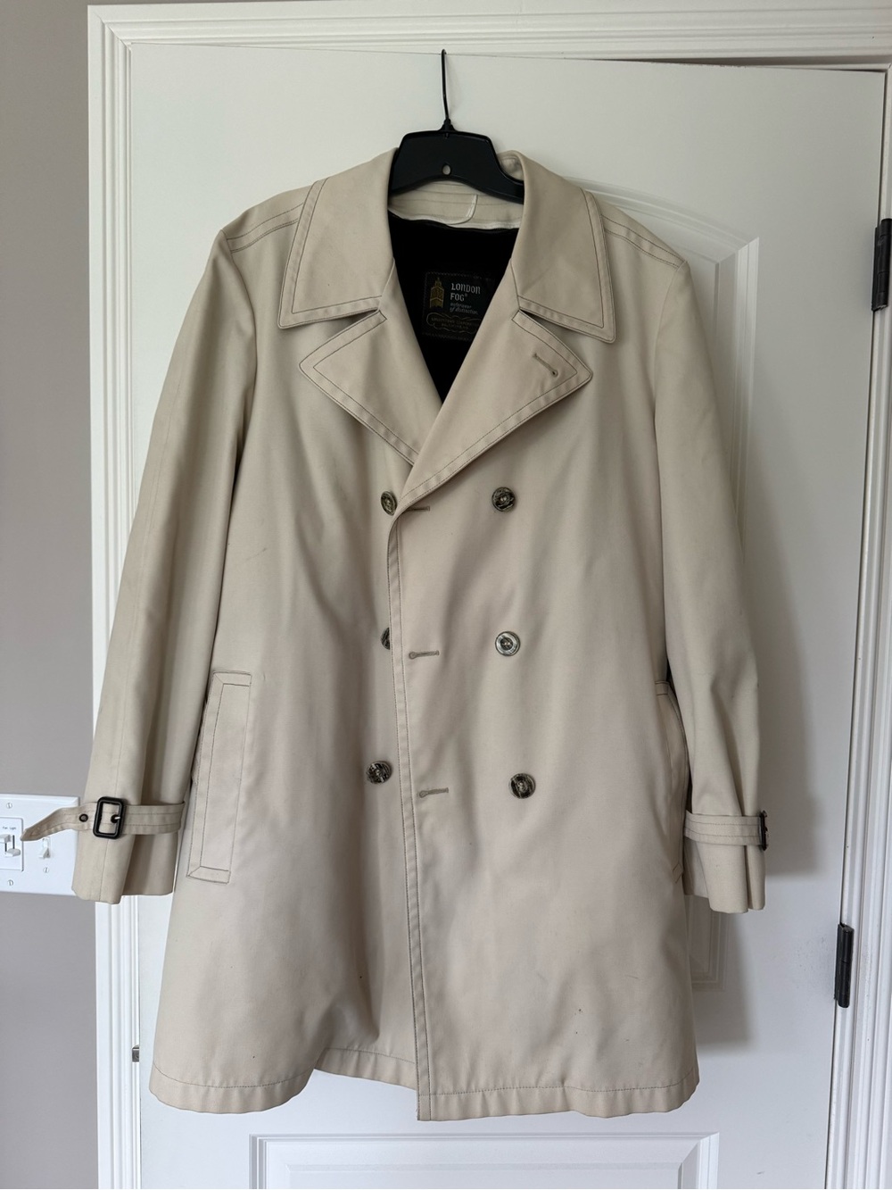 London Fog Men's Double-Breasted Trench Coat - Light Beige